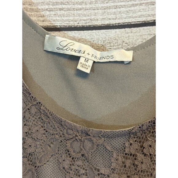 Lovers + Friends Lace Peplum Tank Top Size M - Picture 2 of 3
